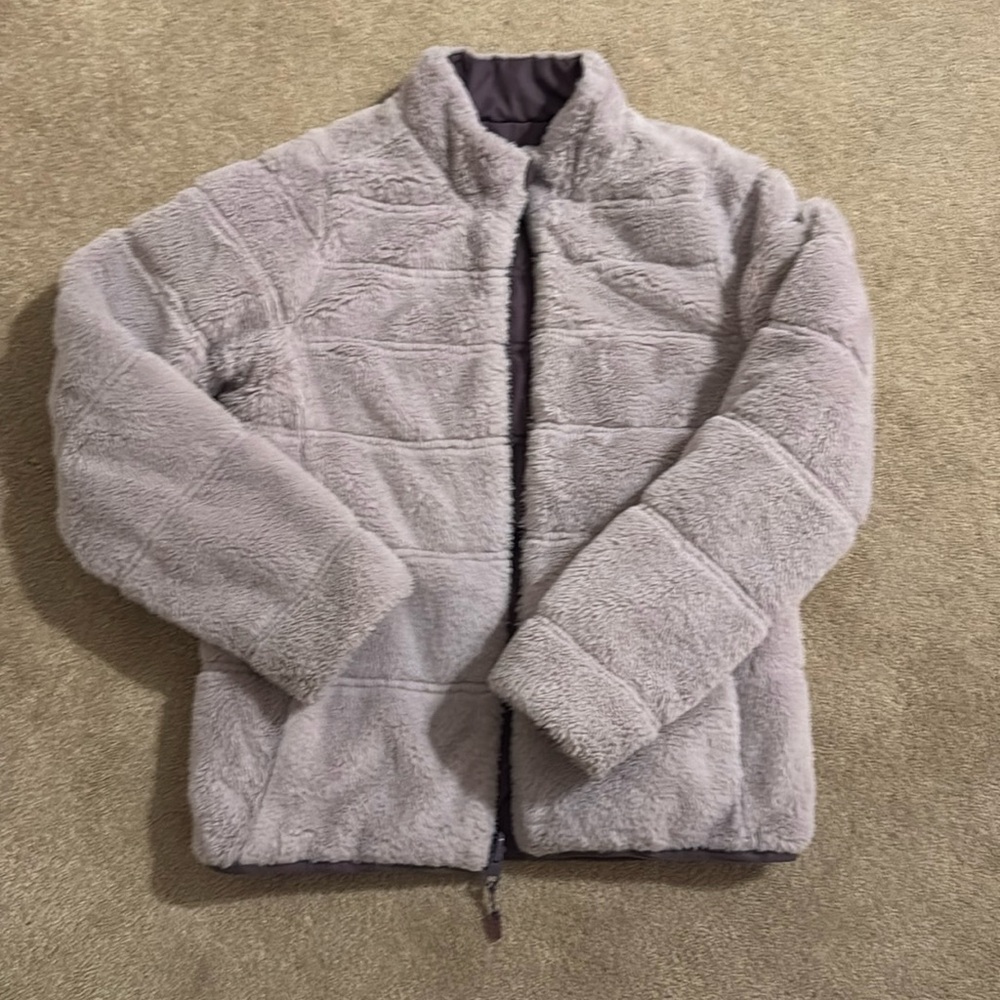 Athleta Girl warm, fuzzy, reversible jacket